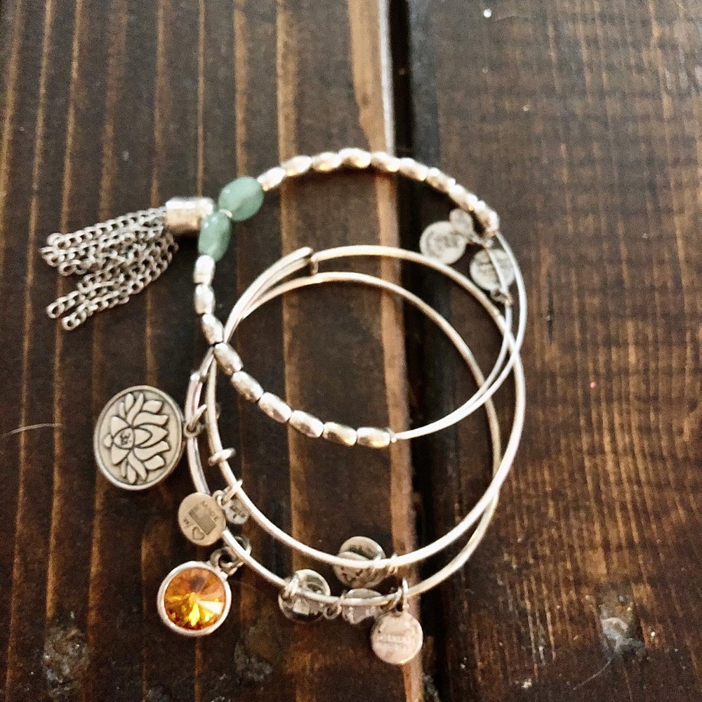 Never worn! Alex and Ani Energy 3 piece bangle set